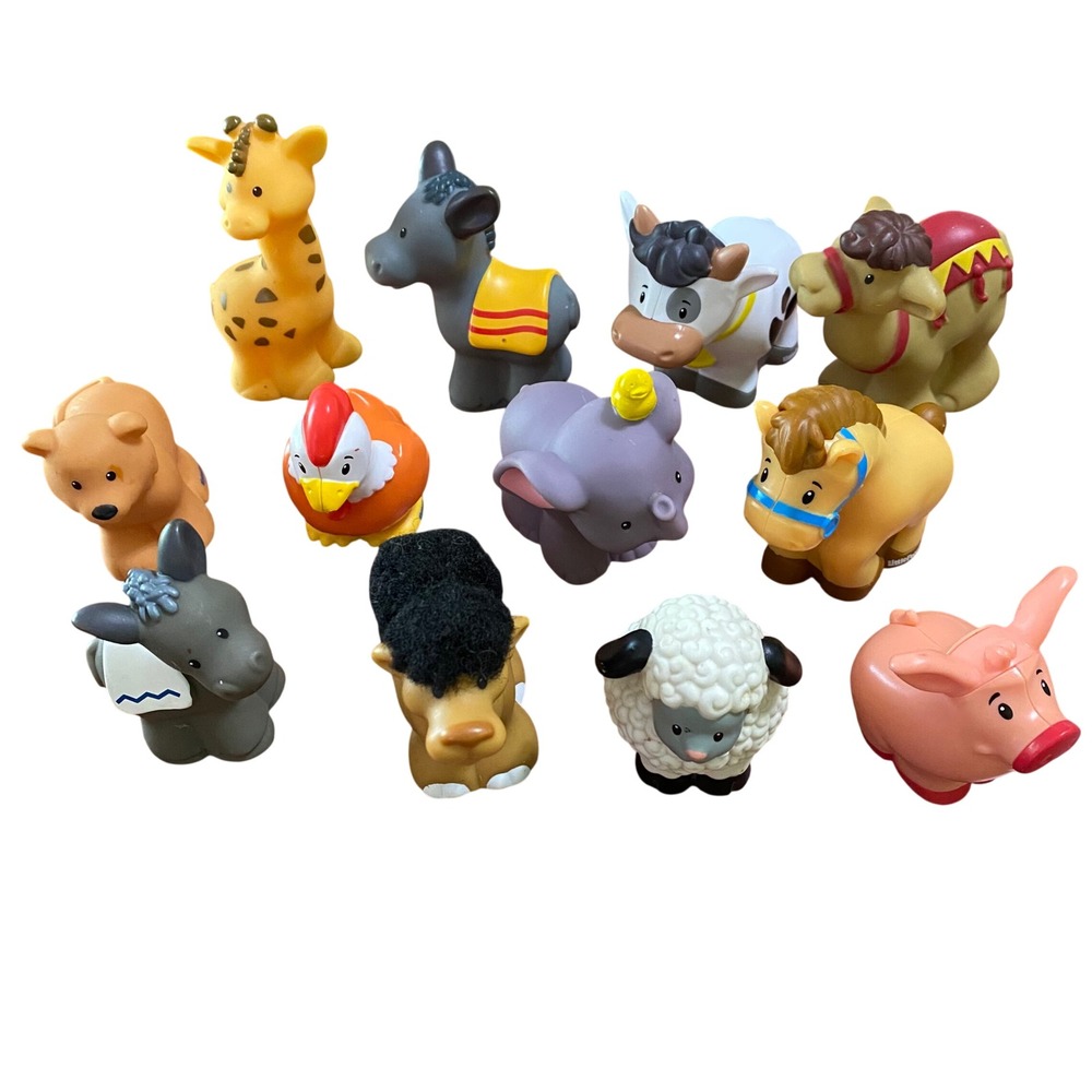 Fisher Price Little People Animal Variety Lot of 12 Vtg Modern Toy Cake Topper